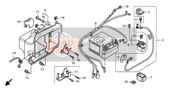 Honda FES125A 2007 BATTERY for a 2007 Honda FES125A